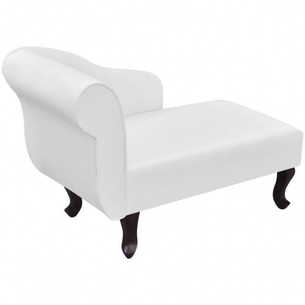 Chaise longue couro artificial branco M 4