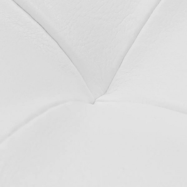Otomana de almacenamiento de cuero artificial blanco M 2