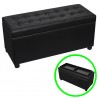 Otomana de almacenamiento de cuero artificial negro 1