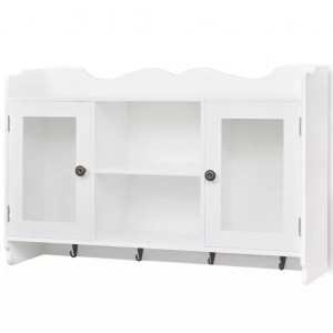Armario/Vitrina MDF de Pared para Libros/DVD/Cristalería (Blanco) H