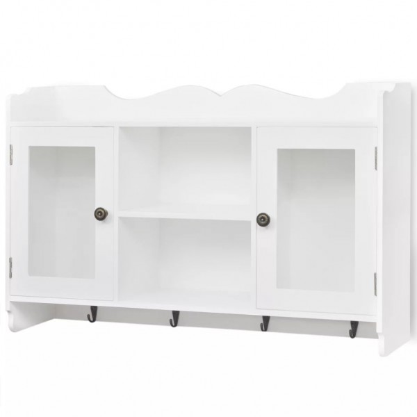 Armario/Vitrina MDF de Pared para Libros/DVD/Cristalería (Blanco) M 2