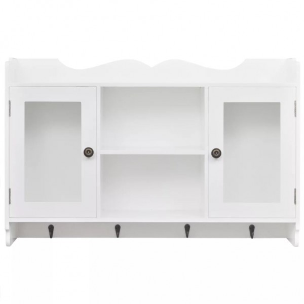 Armario/Vitrina MDF de Pared para Libros/DVD/Cristalería (Blanco) M 3