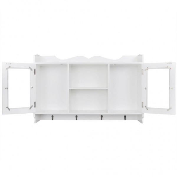 Armário de parede para exposição de livros/DVD/copos MDF branco M 4