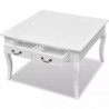 Mesa de centro clásica con 4 cajones blanca 3