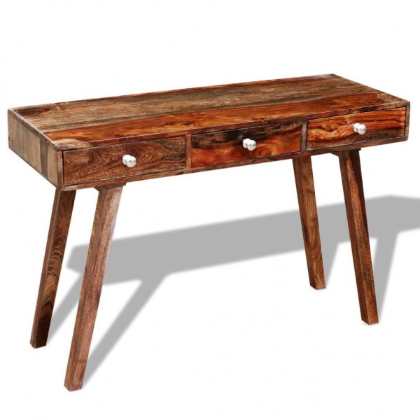 Mesa consola con 3 cajones madera maciza sheesham 76 cm M 4
