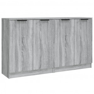 Aparadores 2 uds madera contrachapada gris Sonoma 60x30x70 cm H