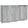 Aparadores 2 uds madera contrachapada gris Sonoma 60x30x70 cm 2