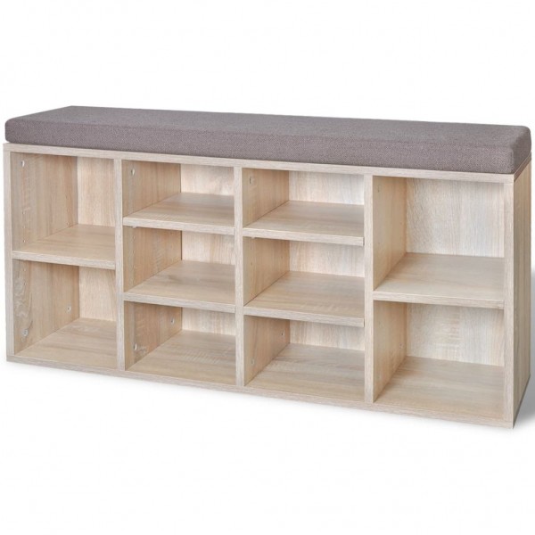 Banco com armazenamento para sapatos. 10 compartimentos. carvalho M 2