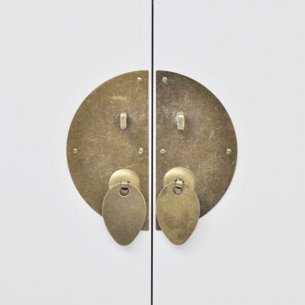 Aparador estilo chinês madeira maciça branco M 3