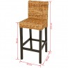 Cadeiras de bar 2 pcs abacá 5