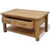 Mesa de centro de madera maciza de roble 88x53x45 cm 3