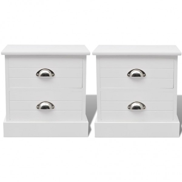 Mesas de cabeceira estilo francês 2 pcs branco M 4