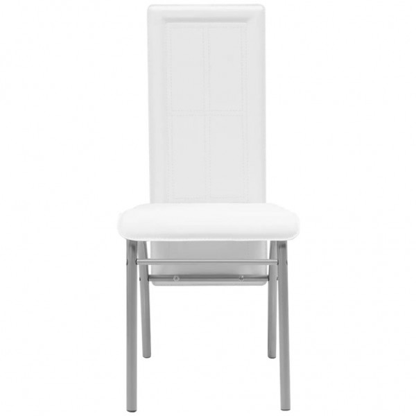 Conjunto de Comedor Cuero Artificial de Cinco Piezas de Color Blanco M 5