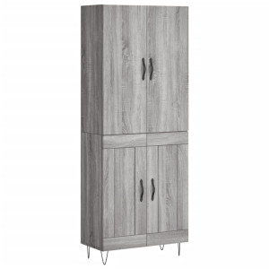Aparador alto madera contrachapada gris sonoma 69.5x34x180 cm H