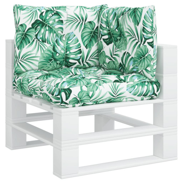 Cojines para palets 3 unidades tela estampado de hojas M 3