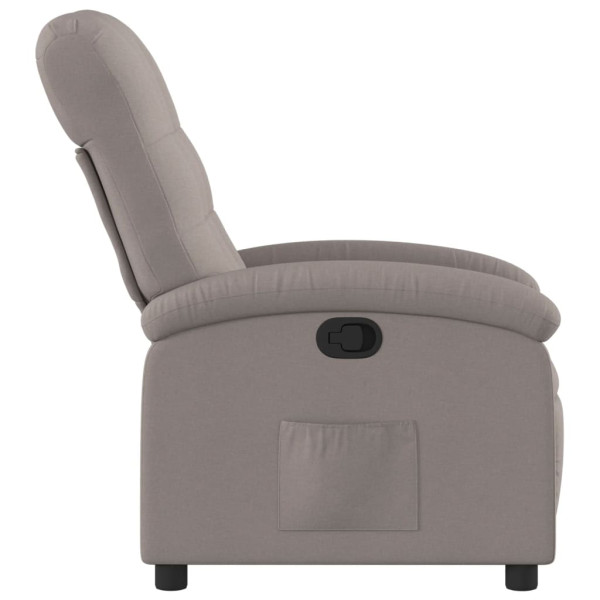 Sillón reclinable de tela gris taupe M 4