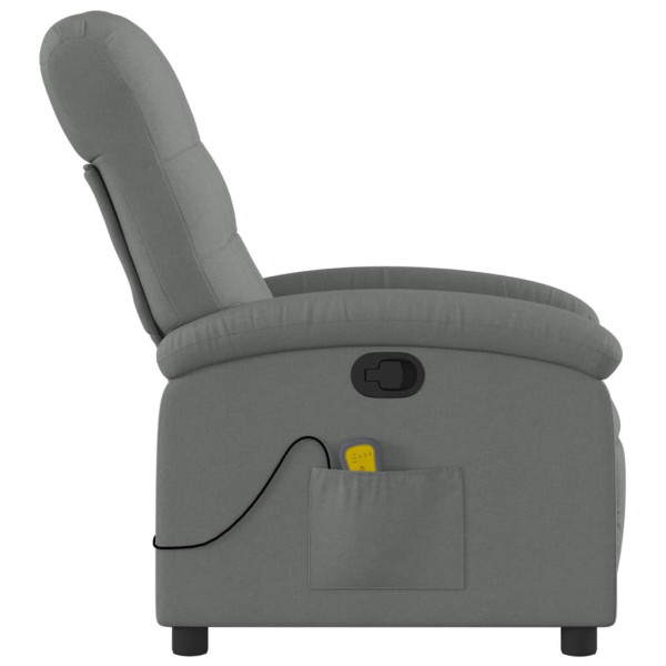 Sillón de masaje reclinable de tela gris oscuro M 5