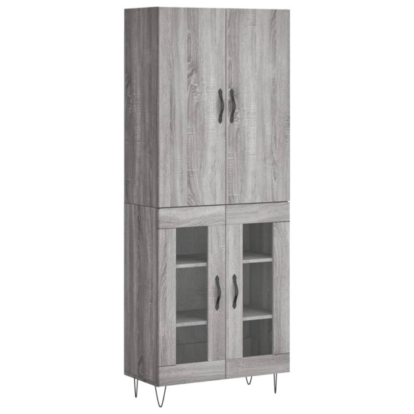 Aparador alto madera contrachapada gris sonoma 69.5x34x180 cm M 2