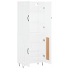 Aparador alto madera contrachapada blanco 69.5x34x180 cm 4