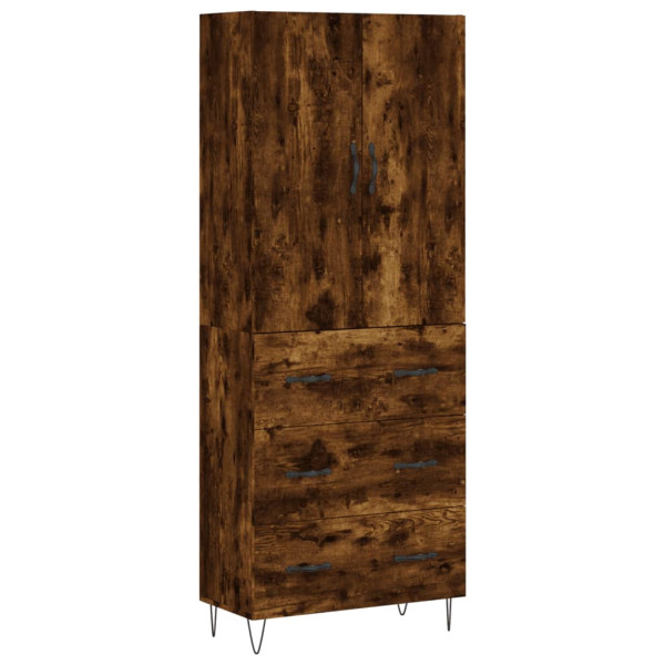 Aparador alto madera contrachapada roble ahumado 69.5x34x180 cm M 2