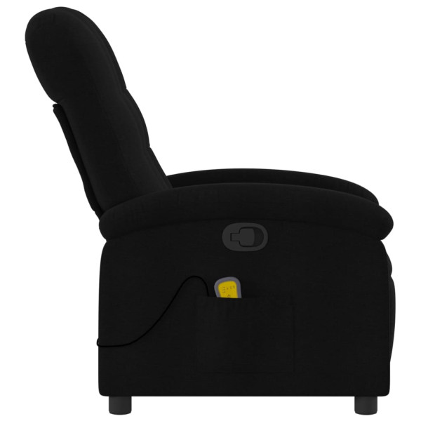 Sillón reclinable de masaje de tela negro M 5