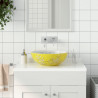 Lavabo sobre encimera redondo cerámica blanco amarillo Φ41x14cm 1