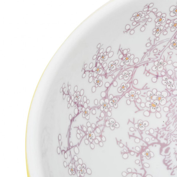 Lavabo sobre encimera redondo cerámica blanco amarillo Φ41x14cm M 5