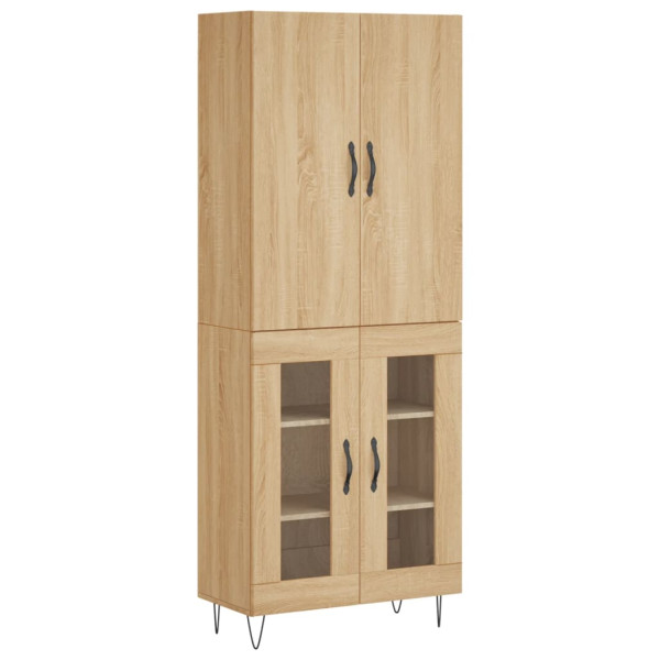 Aparador alto madera contrachapada color roble 69.5x34x180 cm M 2