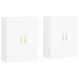 Armarios de pared 2 uds madera de ingeniería blanco H