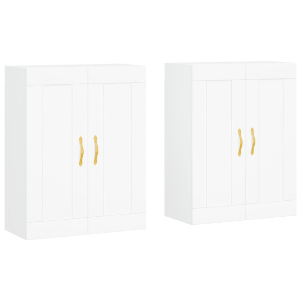 Armarios de pared 2 uds madera de ingeniería blanco M 2