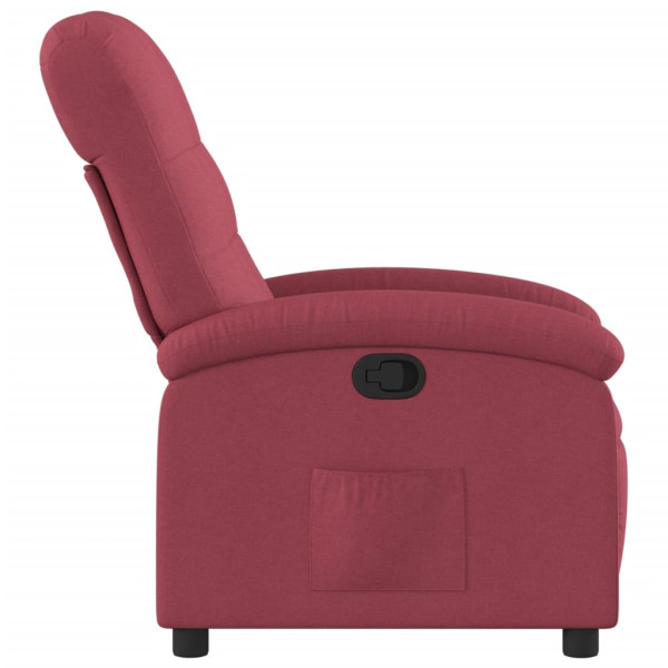Sillón reclinable de tela rojo tinto M 4