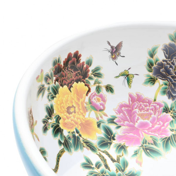 Lavabo sobre encimera redondo cerámica multicolor Φ41x14 cm M 5