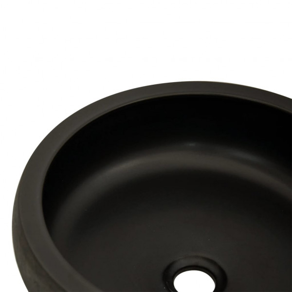 Lavabo sobre encimera redondo cerámica marrón y negro Φ41x14 cm M 5