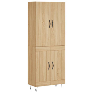 Aparador alto madera contrachapada color roble 69.5x34x180 cm H