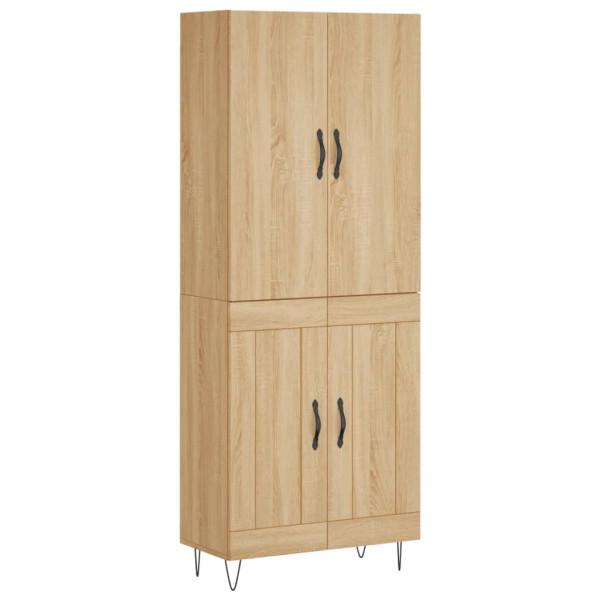 Aparador alto madera contrachapada color roble 69.5x34x180 cm M 2