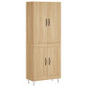 Aparador alto madera contrachapada color roble 69.5x34x180 cm 2