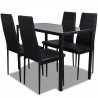 Conjunto de mesa y sillas de comedor 5 piezas negro 1