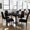 Conjunto mesa de jantar 7 pcs preto 1