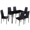 Conjunto mesa de jantar 7 pcs preto 2