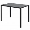 Conjunto de mesa de comedor siete piezas negro 3