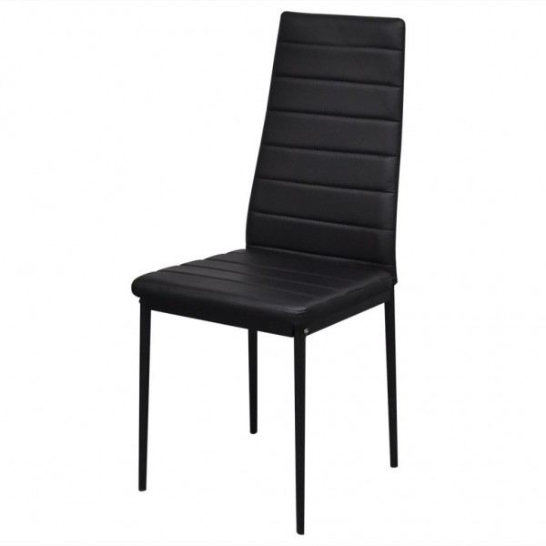 Conjunto de mesa de comedor siete piezas negro M 5