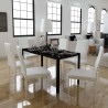 Conjunto de mesa de comedor 7 piezas blanco y negro 1