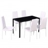 Conjunto mesa de jantar 7 pcs preto e branco 2