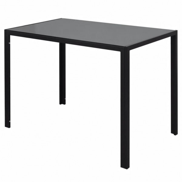 Conjunto mesa de jantar 7 pcs preto e branco M 3