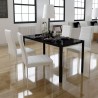 Conjunto mesa de jantar 5 pcs preto e branco 1