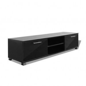 Mueble de TV negro brillo 120x40.5x35 cm H