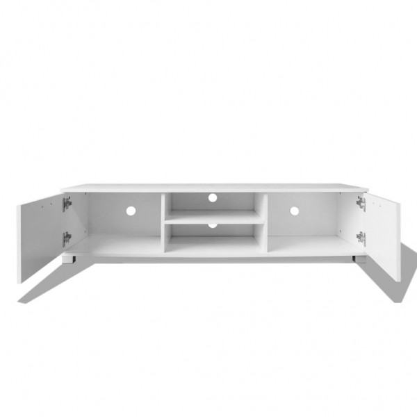 Mueble de TV blanco brillo 140x40.5x35 cm M 4