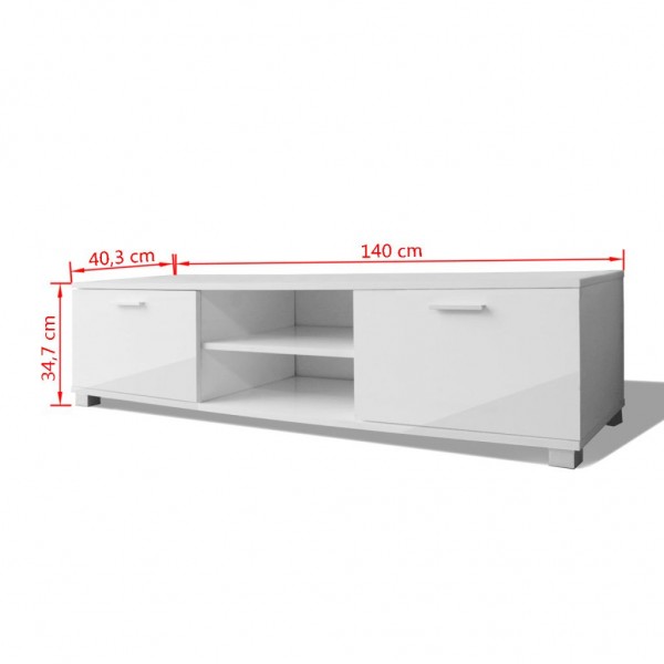 Móvel de TV 140x40.5x35 cm branco brilhante M 5