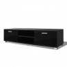 Mueble de TV negro brillo 140x40.5x35 cm 2