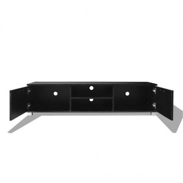Mueble de TV negro brillo 140x40.5x35 cm M 4